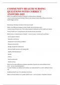 COMMUNITY HEALTH NURSING QUESTIONS WITH CORRECT ANSWERS 20254