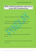 HBSE 2 Final Exam Questions And Answers &vert;Latest 2025 &vert; Guaranteed Pass