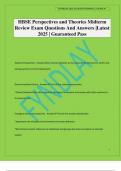 HBSE Perspectives and Theories Midterm Review Exam Questions And Answers &vert;Latest 2025 &vert; Guaranteed Pass