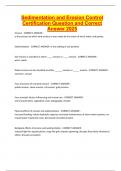Sedimentation and Erosion Control Certification Question and Correct Answer 2025