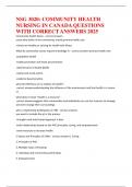 NSG COMMUNITY HEALTH NURSING IN CANADA QUESTIONS WITH CORRECT ANSWERS 2025&period;
