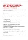 THE 8 CANADIAN COMMUNITY HEALTH NURSING STANDARDS OF PRACTICE QUESTIONS WITH