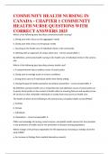COMMUNITY HEALTH NURSING IN CANADA - CHAPTER 1 COMMUNITY HEALTH NURSE