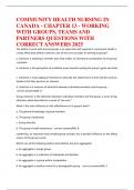 COMMUNITY HEALTH NURSING IN CANADA - CHAPTER 13 - WORKING WITH GROUPS&comma; TEAMS