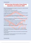 ATI Nursing informatics Exam Study Questions and Answers 2025
