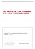 GMS 6401 MOCK EXAM QUESTIONS WITH 100&percnt; VERIFIED ANSWERS&excl;&excl;
