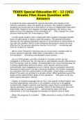 TEXES Special Education EC - 12 &lpar;161&rpar; Brooks Files Exam Question with Answers