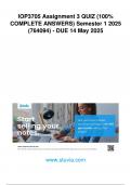IOP3705 Assignment 3 QUIZ &lpar;100&percnt; COMPLETE ANSWERS&rpar; Semester 1 2025 &lpar;764094&rpar; - DUE 14 May 2025
