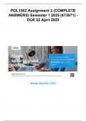 POL1502 Assignment 2 &lpar;COMPLETE ANSWERS&rpar; Semester 1 2025 &lpar;673671&rpar; - DUE 22 April 2025&period;