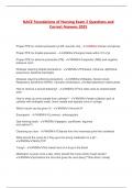 NACE Foundations of Nursing Exam 2 Questions and  Correct Answers 2025 Proper PPE for contact precaution &lbrack;c&period;diff&comma; wounds&comma; etc&rsqb; - ANSWGown and gloves Proper PPE for droplet precaution - ANSWSurgical mask within 3 ft of p