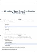 CJ 405 Module 2 Quiz A Actual Exam Questions And Answers 2025