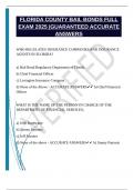 FLORIDA COUNTY BAIL BONDS FULL EXAM 2025 &vert;GUARANTEED ACCURATE ANSWERS