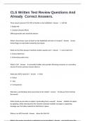 CLS Written Test Review Questions And Already  Correct Answers.