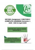 HSY2601 Assignment 3 SECTION C &lpar;COMPLETE ANSWERS&rpar; Semester 1 2025 - DUE 24 April 2025&semi; 100&percnt; correct solutions and explanations&period; FOUR ESSAYS PROVIDED