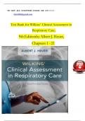 Test Bank For Wilkins&rsquo; Clinical Assessment in Respiratory Care&comma; 9th Edition by Albert J&period; Heuer&comma; Complete Chapters 1 - 21&comma; Updated Newest Version