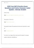 DOE Core &lpar;RCT&rpar; Practice Exam  Questions and Correct Answers&sol; Latest  Update &sol; Already Graded