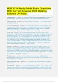 NUR 3110 Study Guide Exam Questions With Correct Answers 2025 Marking Scheme &lpar;A&plus; Pass&rpar;