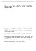 CNA&semi; CHAPTER 9 EXAM WITH VERIFIED ANSWERS