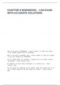 Chapter 9 Workbook - CNA exam with accurate solutions