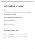 Engine Repair Test 2 questions & answers graded A&plus; updated