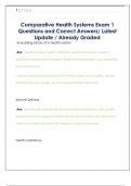 Comparative Health Systems Exam 1  Questions and Correct Answers&sol; Latest  Update &sol; Already Graded 