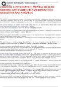 CHAPTER 1&colon; PSYCHIATRIC MENTAL HEALTH NURSING AND EVIDENCE-BASED PRACTICE QUESTIONS AND ANSWERS