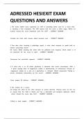 ADRESSED HESI EXIT EXAM QUESTIONS AND ANSWERS