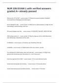NUR 226 EXAM 1 with verified answers graded A&plus; already passed
