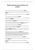 Wellcare Mastery Exam questions and answers