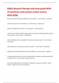 AMCA physical therapy aide prep guide With 74 questions and answers Latest version 2025&sol;2026