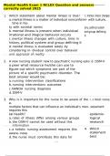 Mental Health Exam 1 NCLEX Question and answers correctly solved 2025