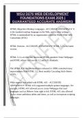 WGU D276 WEB DEVELOPMENT FOUNDATIONS EXAM 2025 &vert;GUARANTEED ACCURATE ANSWERS