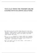 TCCC-CLS Train-the-Trainer Online Course with accurate solutions