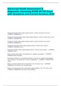 Advanced Health Assessment & diagnostic reasoning NURS 6512N Exam with Questions and Correct