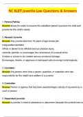 2025 NC BLET Juvenile Law Questions with Verified Answers 2025 &sol; 2026 Grade A&plus; Guarantee