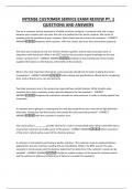 INTENSE CUSTOMER SERVICE EXAM REVIEW PT&period; 1 QUESTIONS AND ANSWERS