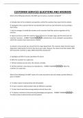 CUSTOMER SERVICES QUESTIONS AND ANSWERS