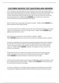 CUSTOMER SERVICES TEST QUESTIONS AND ANSWERS