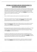 CUSTOMER SERVICE & SALES BUNDLED EXAM QUESTIONS AND CORRECT ANSWERS