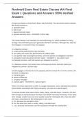 Rockwell Exam Real Estate Classes WA Final Exam 1 Questions and Answers 100&percnt; Verified Answers