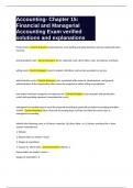 Accounting- Chapter 15 Financial and Managerial Accounting Exam verified solutions and