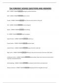 TSA FORENSIC SCIENCE QUESTIONS AND ANSWERS