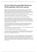 NU 311 Clinical Nursing Skills Final Exam &lpar;NEW&rpar; questions with correct answers&period;