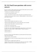 NU 311 Final Exam questions with correct answers&period;
