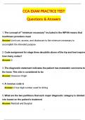 2025 CCA EXAM PRACTICE TEST Questions & Answers Latest &lpar;2025 &sol; 2026&rpar; &lpar;Verified Answers&rpar;