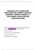 CANADIAN ATPL SARON EXAM QUESTIONS AND CORRECT DETAILED ANSWERS &vert; ALREADY GRADED A&plus; &vert; 2025 UPDATE LATEST EDITION &lpar;CERTIFIED EXAM&rpar;