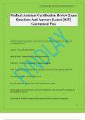 Medical Assistant Certification Review Exam Questions And Answers &vert;Latest 2025 &vert; Guaranteed Pass