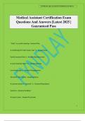 Medical Assistant Certification Exam Questions And Answers &vert;Latest 2025 &vert; Guaranteed Pass
