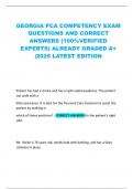GEORGIA PCA COMPETENCY EXAM QUESTIONS AND CORRECT ANSWERS &lpar;100&percnt;VERIFIED EXPERTS&rpar; ALREADY GRADED A&plus; &vert;2025 LATEST EDITION