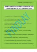 MNA Certification Test Exam Questions And Answers &vert;Latest 2025 &vert; Guaranteed Pass